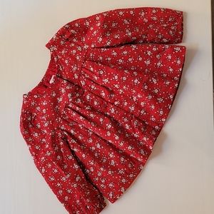 NWOT Baby GAP Red Floral Top 12-18m
